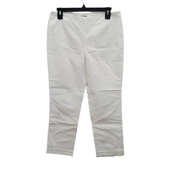 J. Jill Petite White Stretch No‎ Waist Side Zip Tapered Leg Casual Pants Size 4 - Picture 1 of 6
